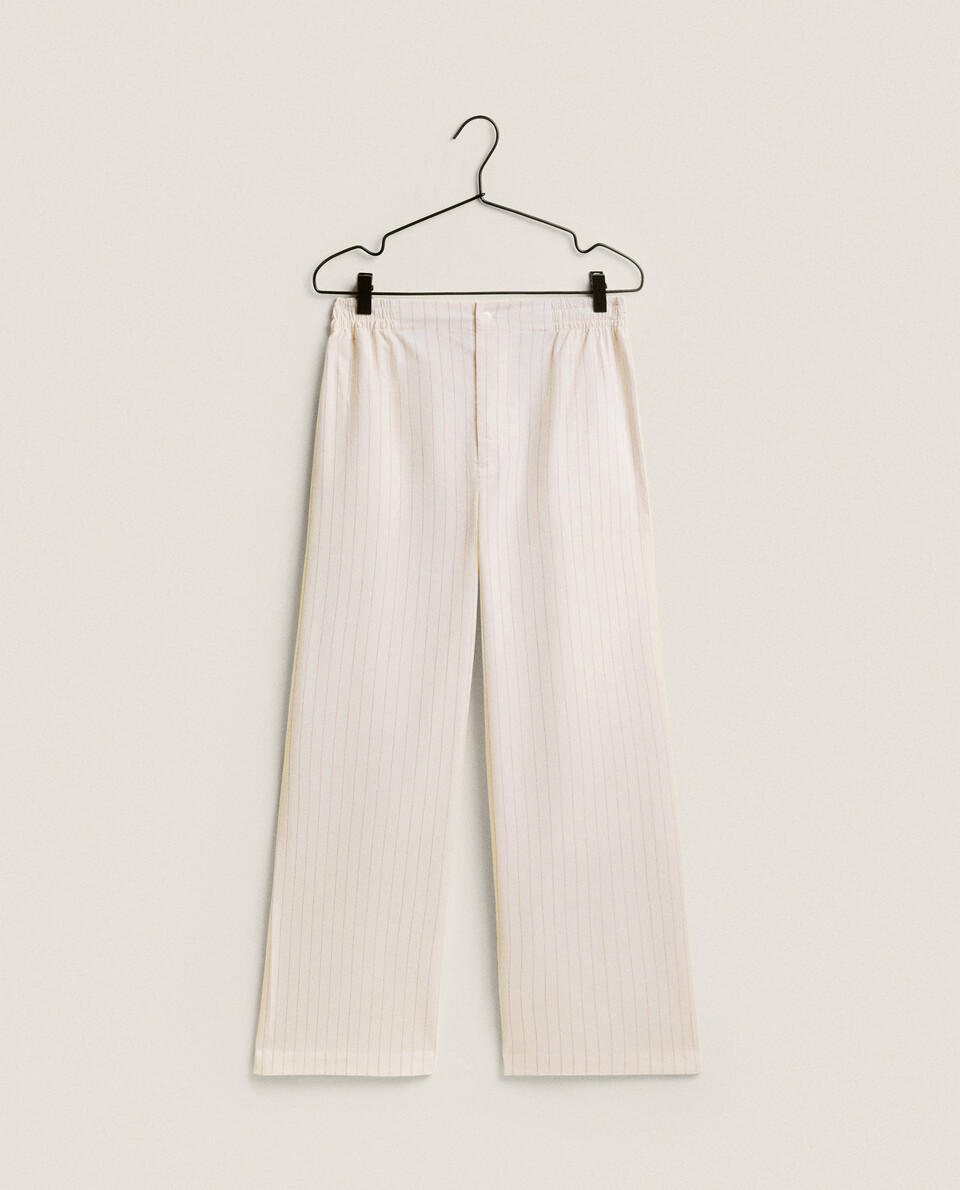 STRIPED COTTON TROUSERS
