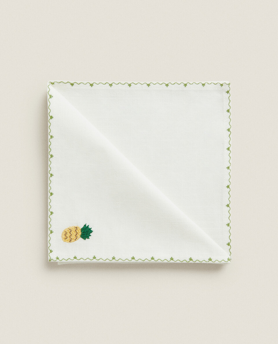 菠萝刺绣餐巾（2件套）