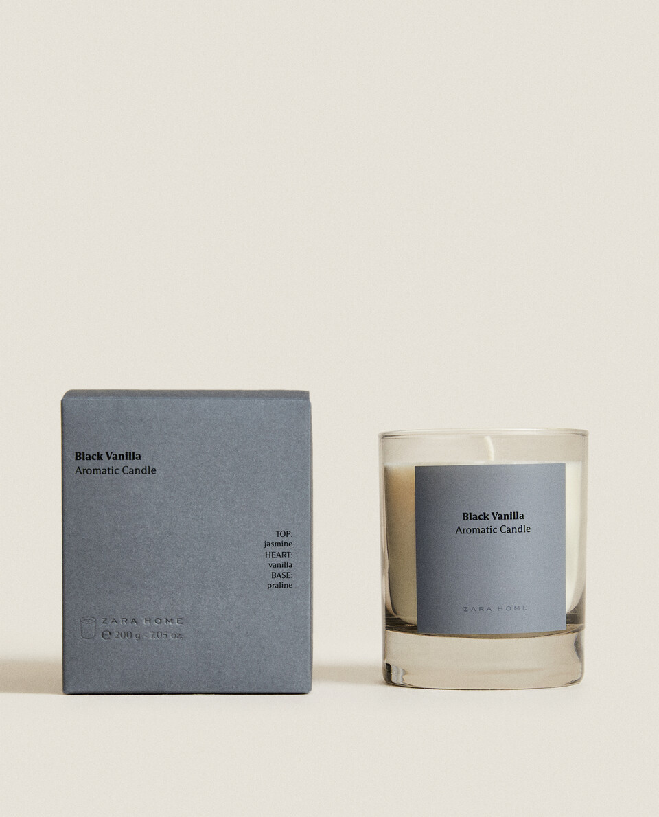 (200 G) BLACK VANILLA SCENTED CANDLE