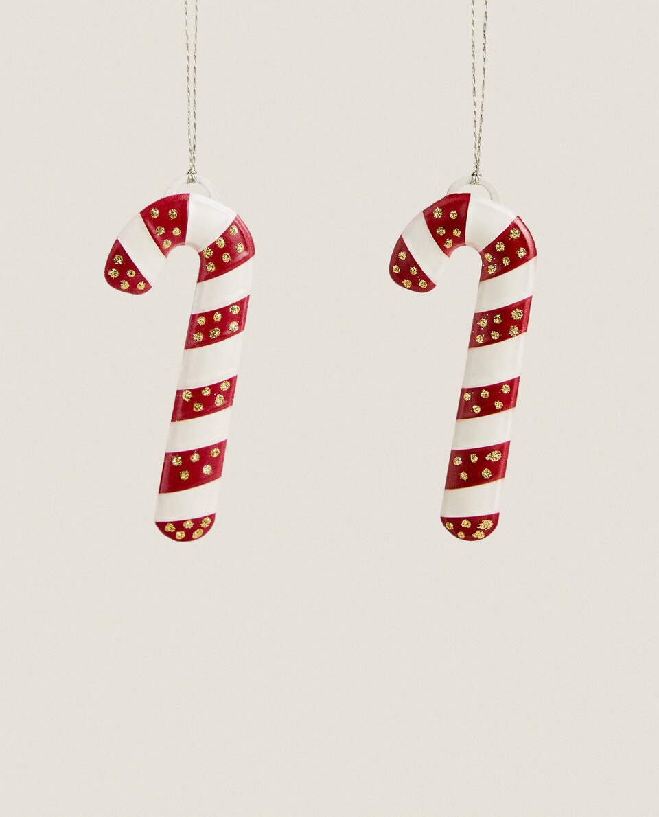 PACK OF CANDY CANE CHRISTMAS DECORATIONS (PACK OF 2)