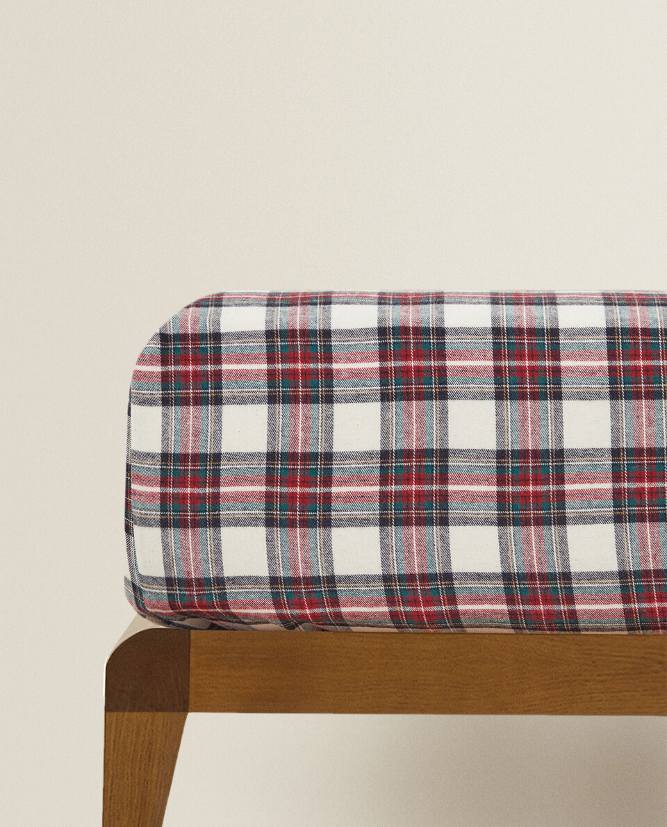 CHRISTMAS TARTAN FLANNEL FITTED SHEET