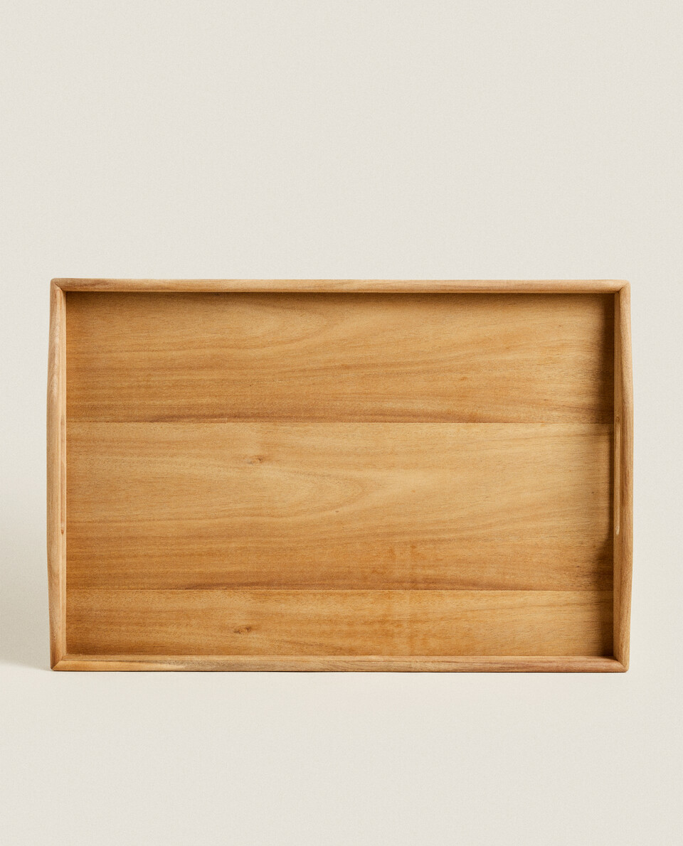 WOODEN TRAY WITH HANDLES