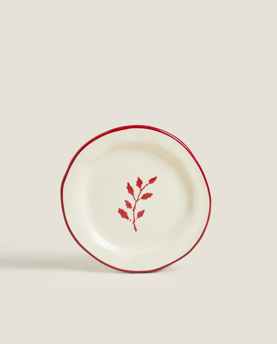 圣诞节花卉炻瓷面包盘