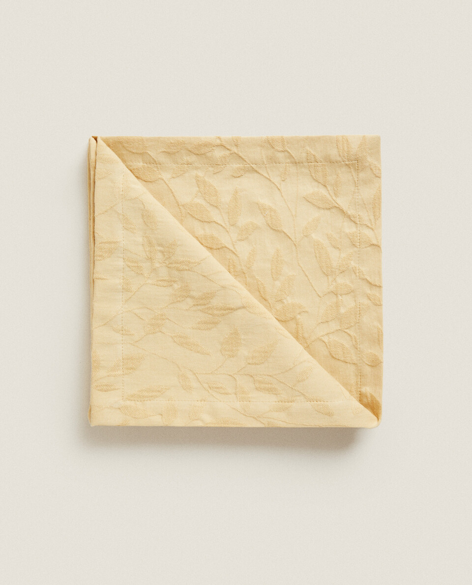 JACQUARD LEAF NAPKINS (PACK OF 2)