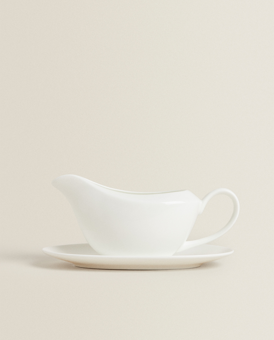 PLAIN BONE CHINA GRAVY BOAT