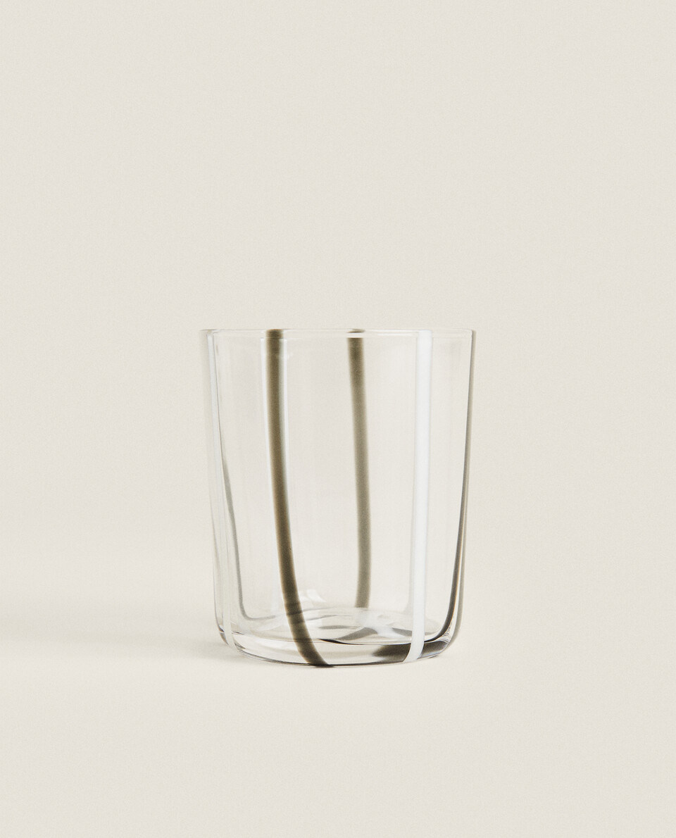 彩色线条玻璃杯