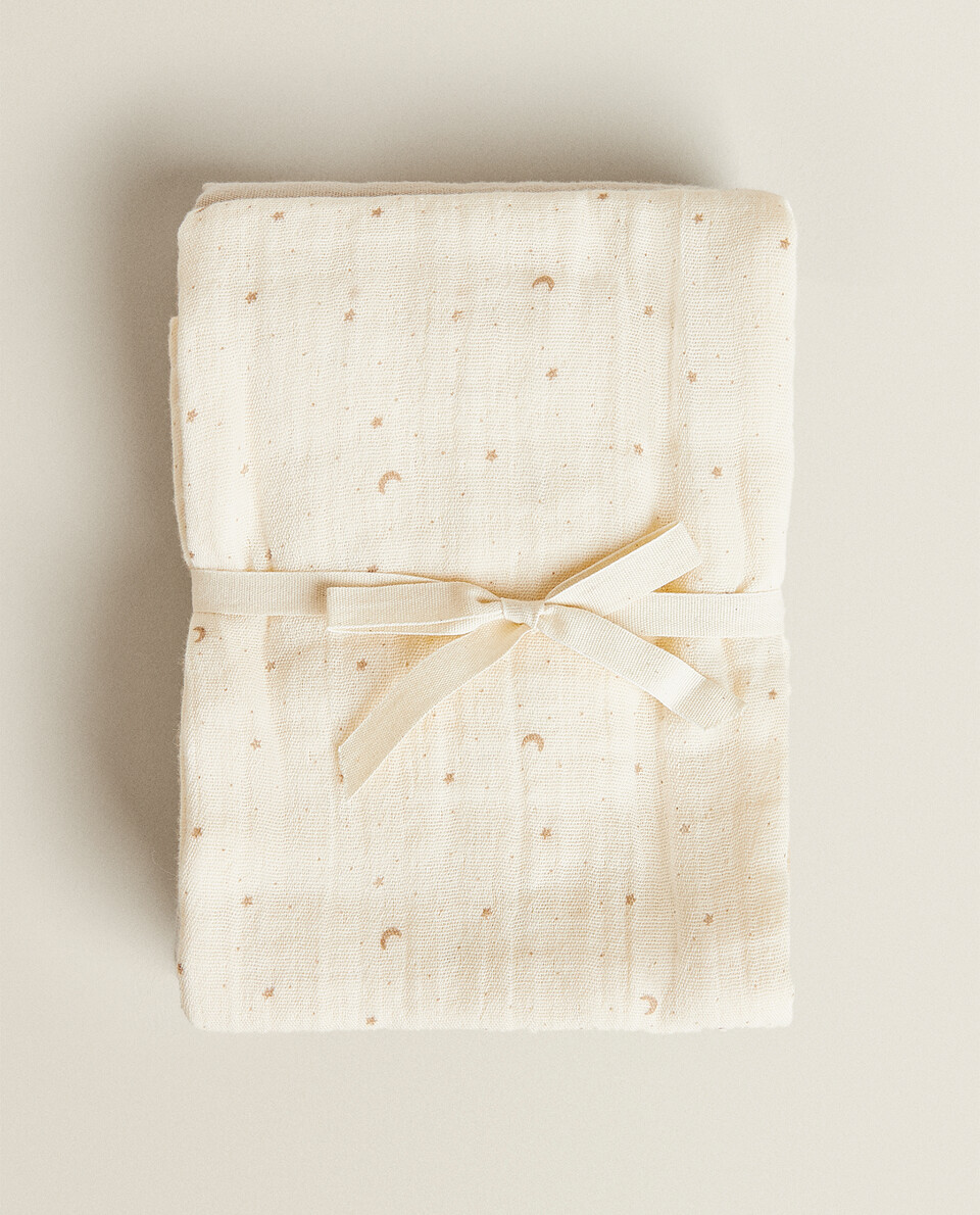 MOON AND STAR MUSLIN CLOTH (PACK OF 3)