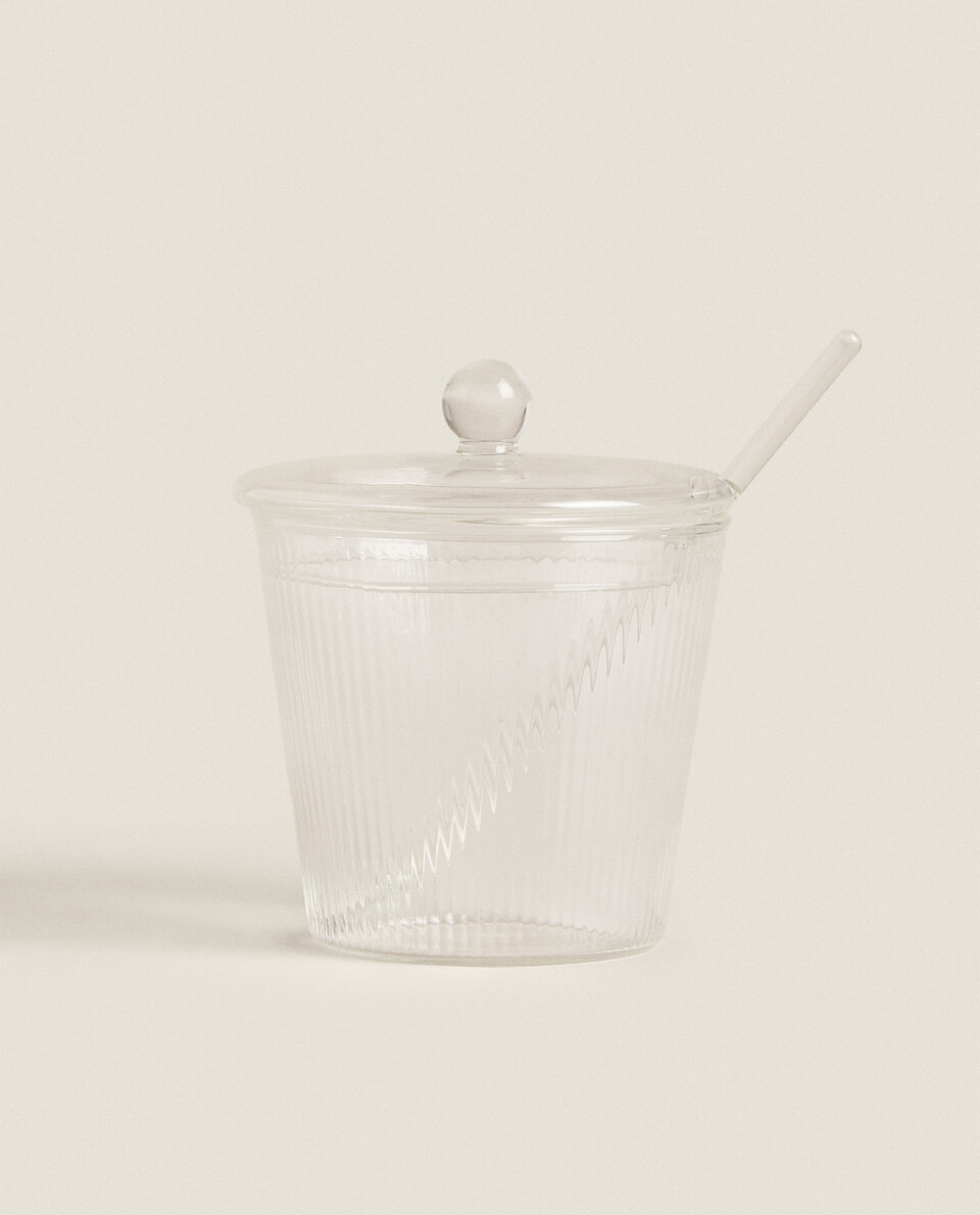 BOROSILICATE GLASS SUGAR BOWL