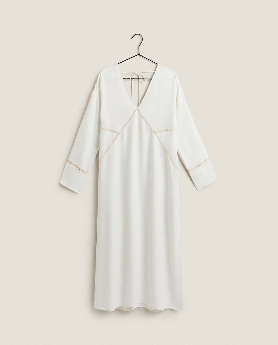LONG SLEEVE SATEEN NIGHTDRESS