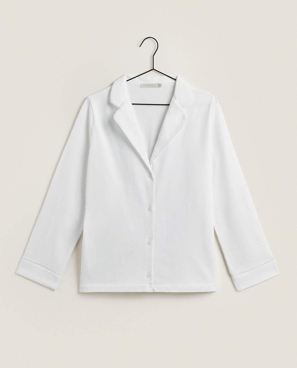 COTTON SHIRT WITH LACE TRIM