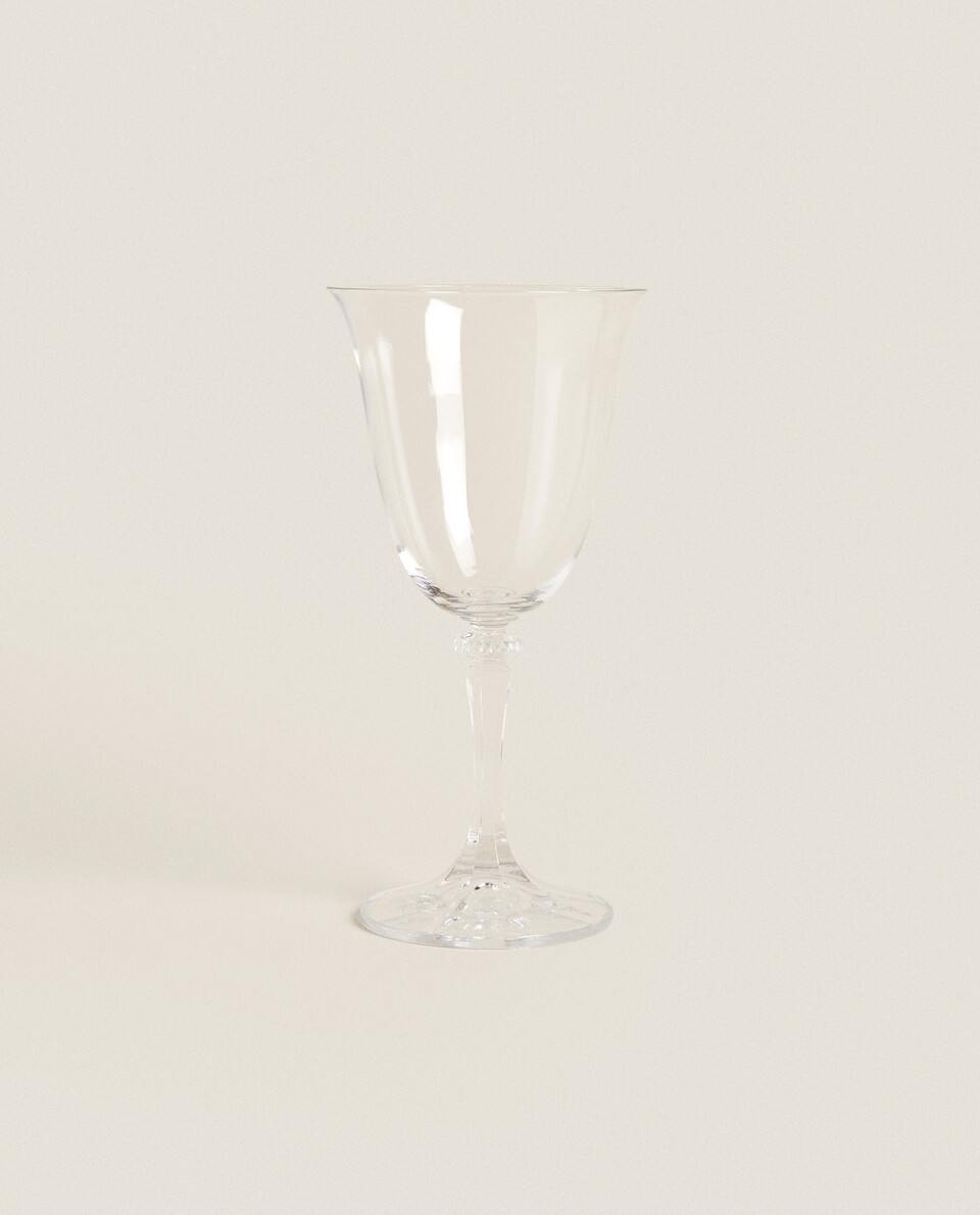 雕刻杯脚晶体玻璃葡萄酒杯