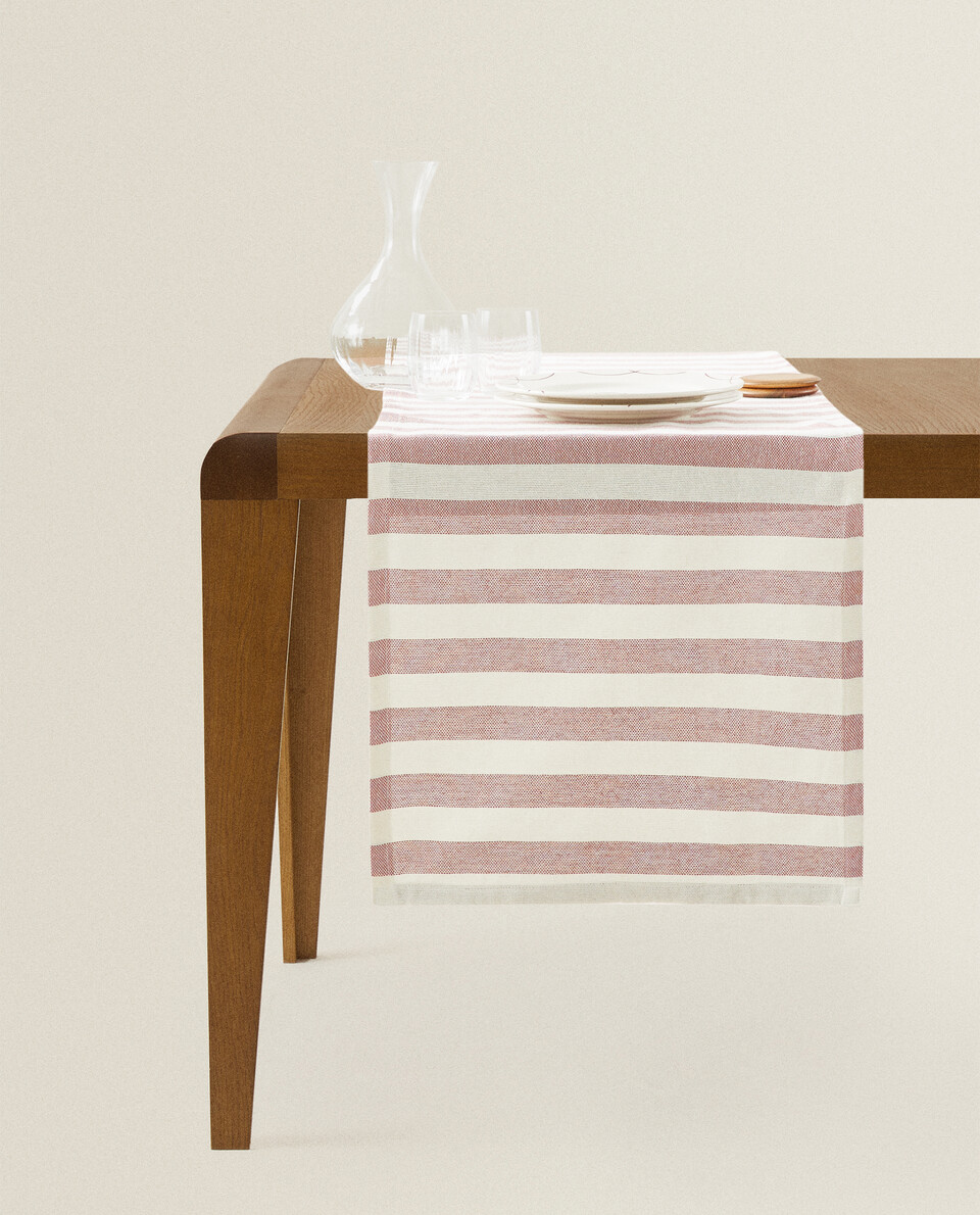 STRIPED COTTON TABLE RUNNER