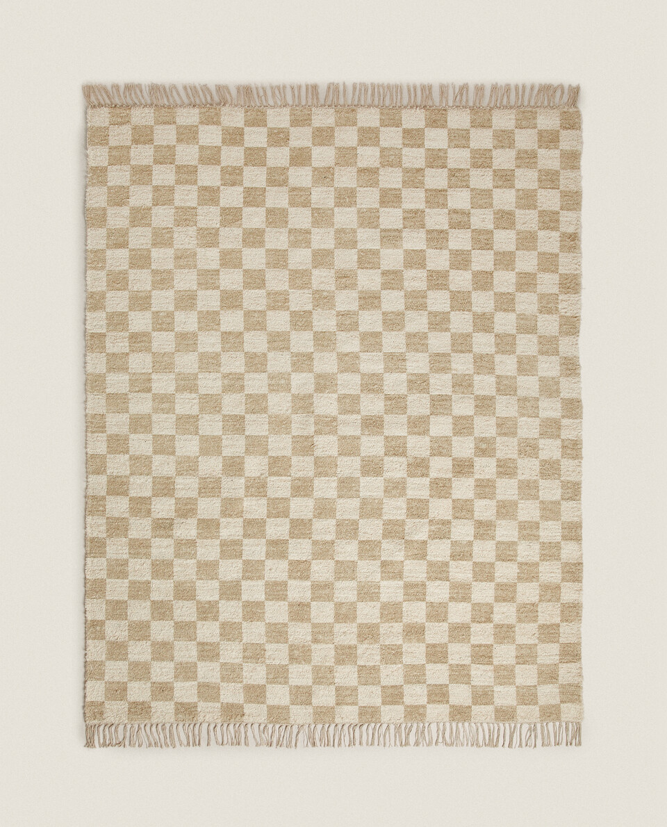 格纹棉质地毯
