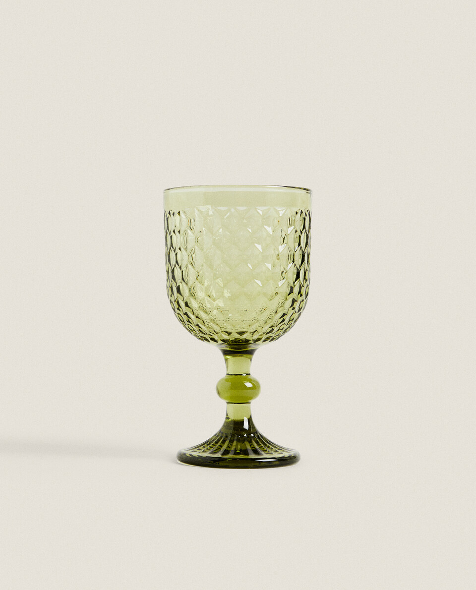 浮雕玻璃葡萄酒杯