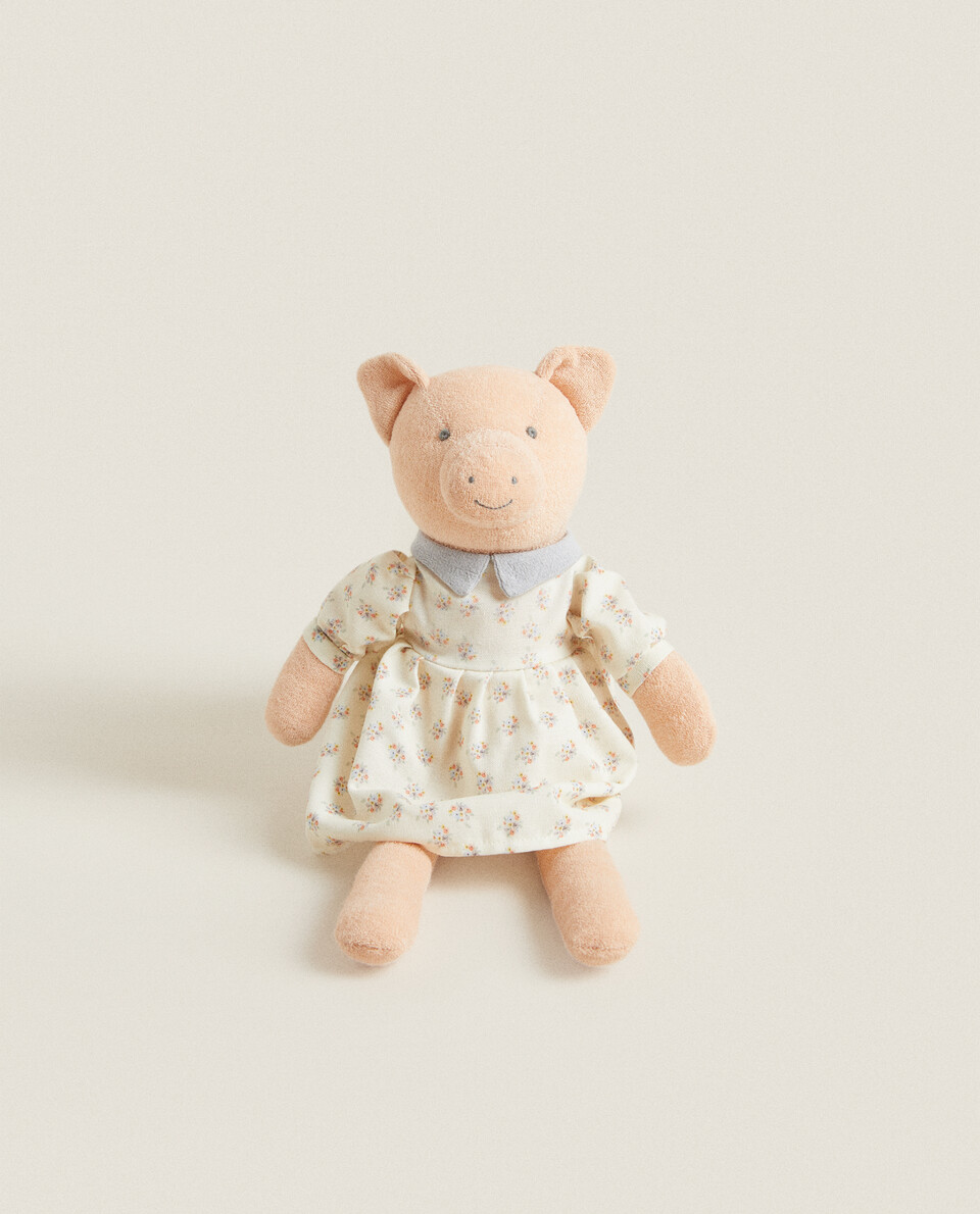 儿童款连衣裙造型小猪毛绒玩具