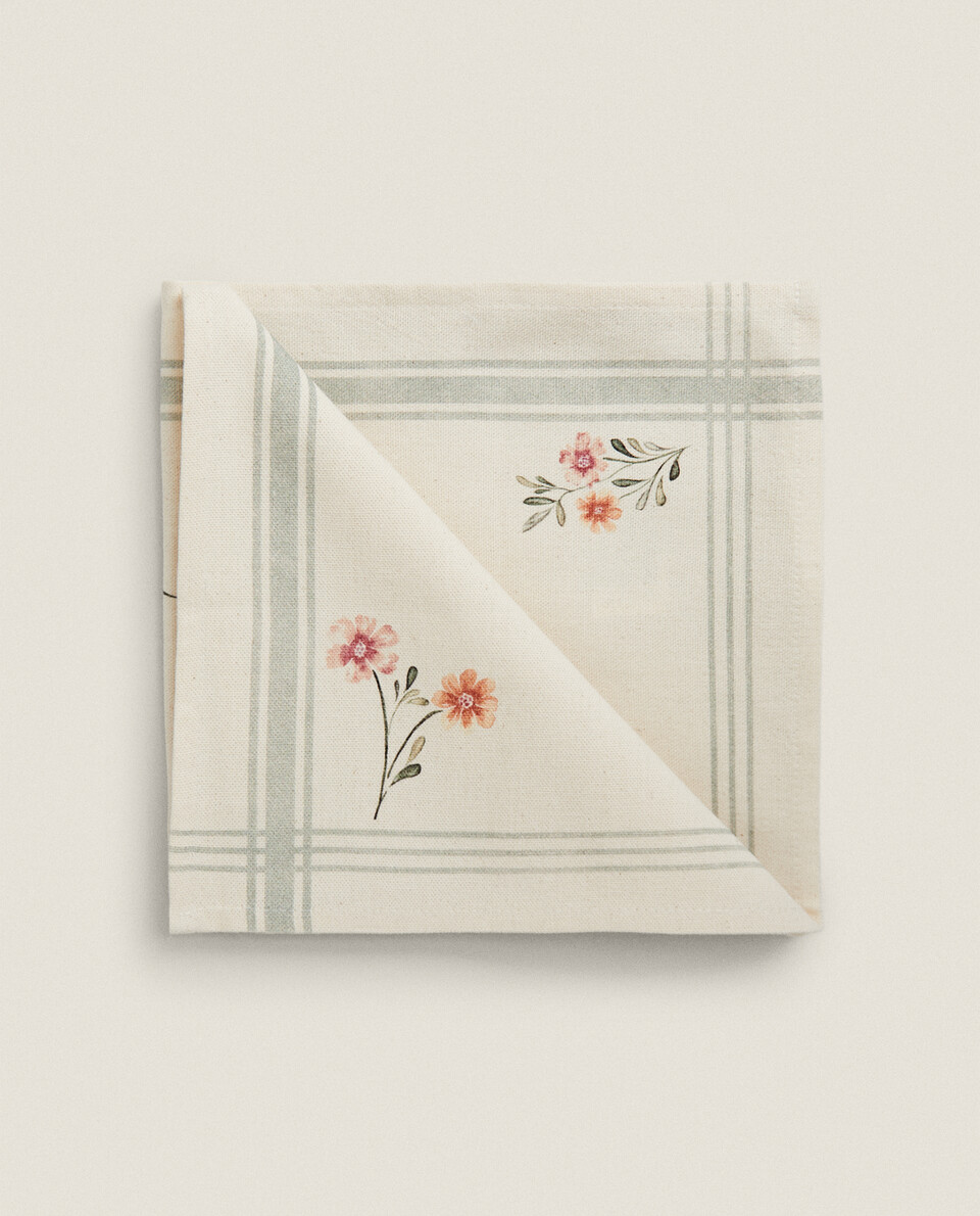 STRIPED AND FLORAL NAPKINS (PACK OF 2)