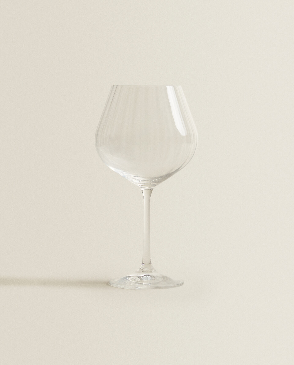 BOHEMIA CRYSTAL 波纹效果晶质玻璃葡萄酒杯