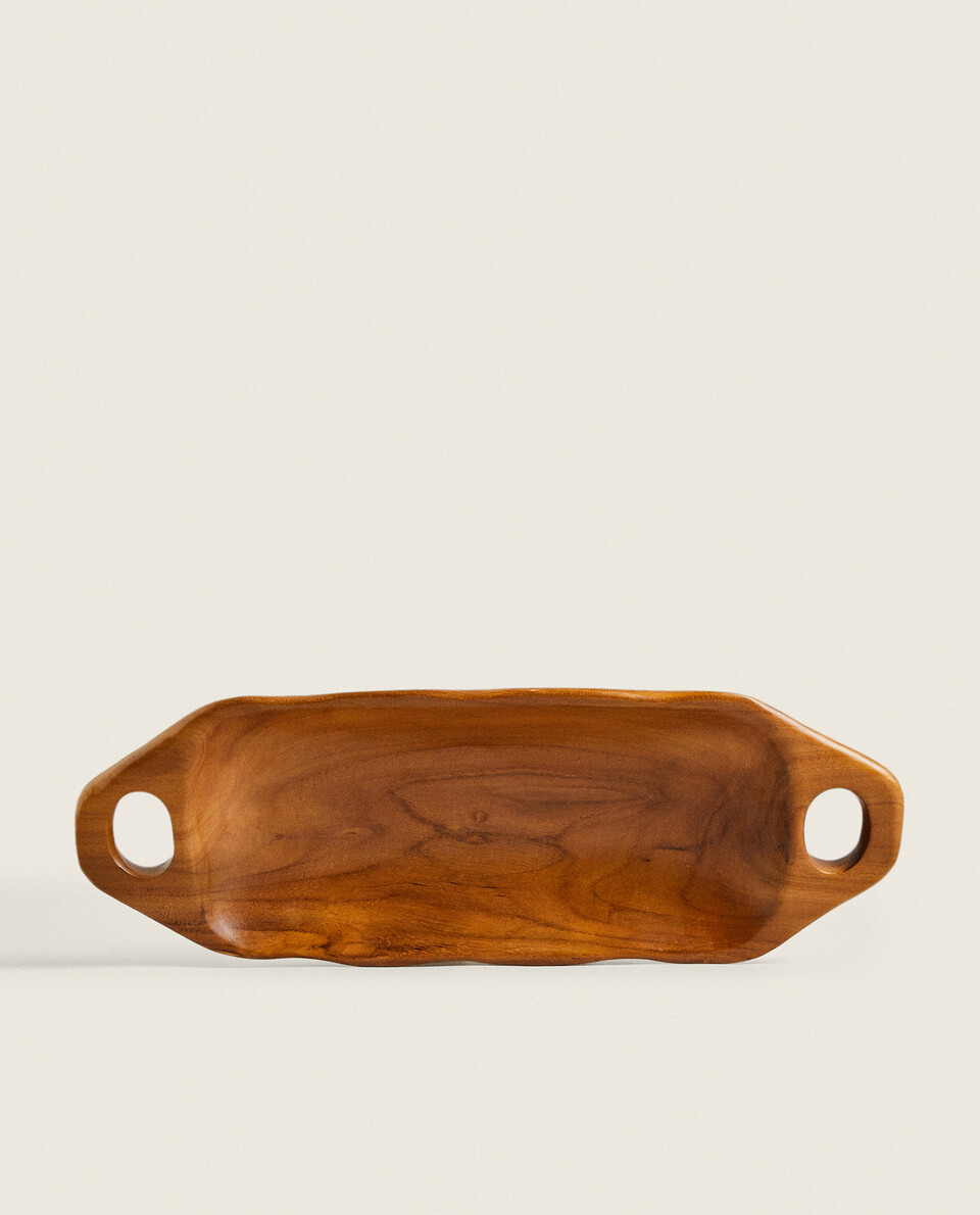 TEAK TRAY WITH HANDLES