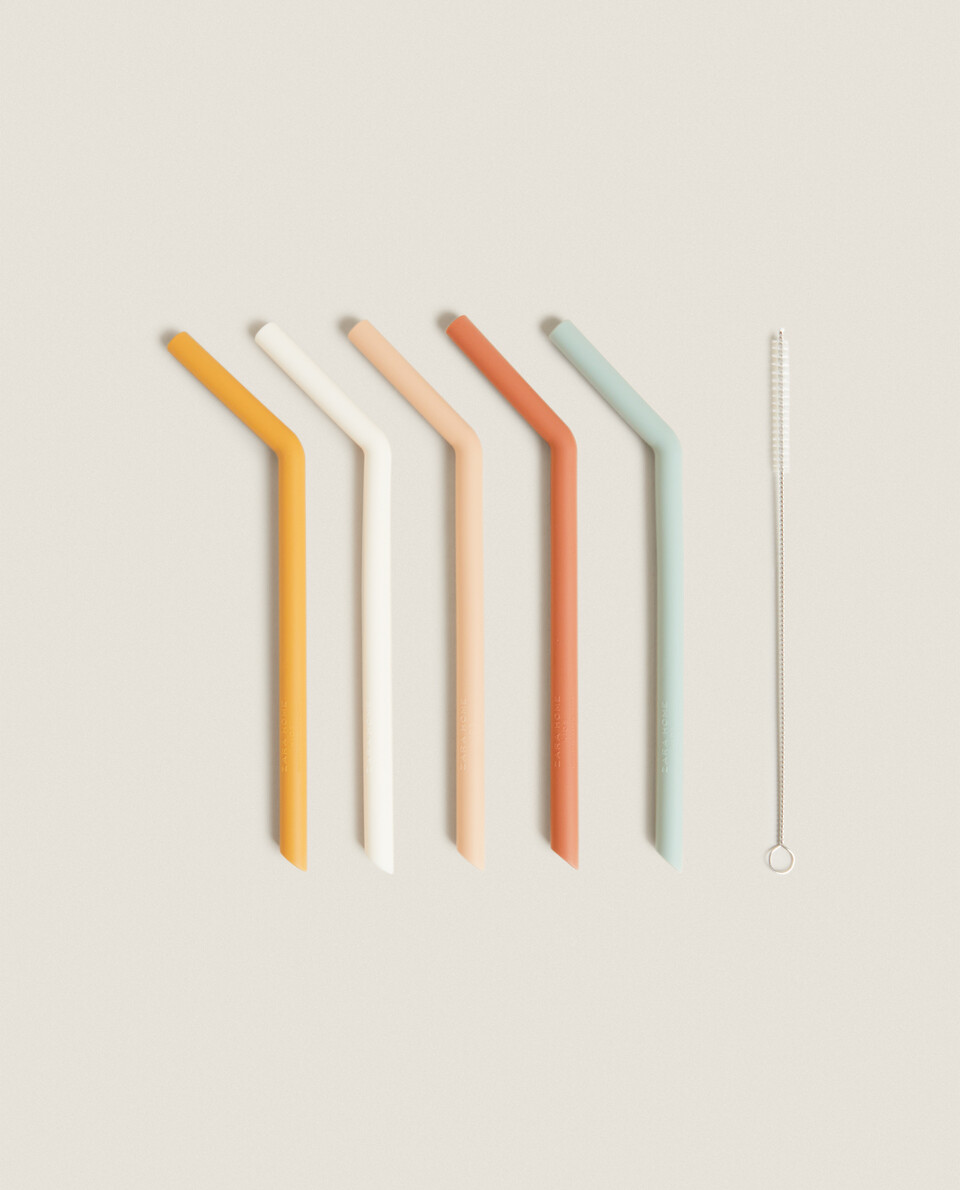 SILICONE STRAWS (PACK OF 5)