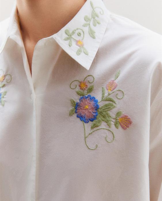 EMBROIDERED CROCHET SHIRT