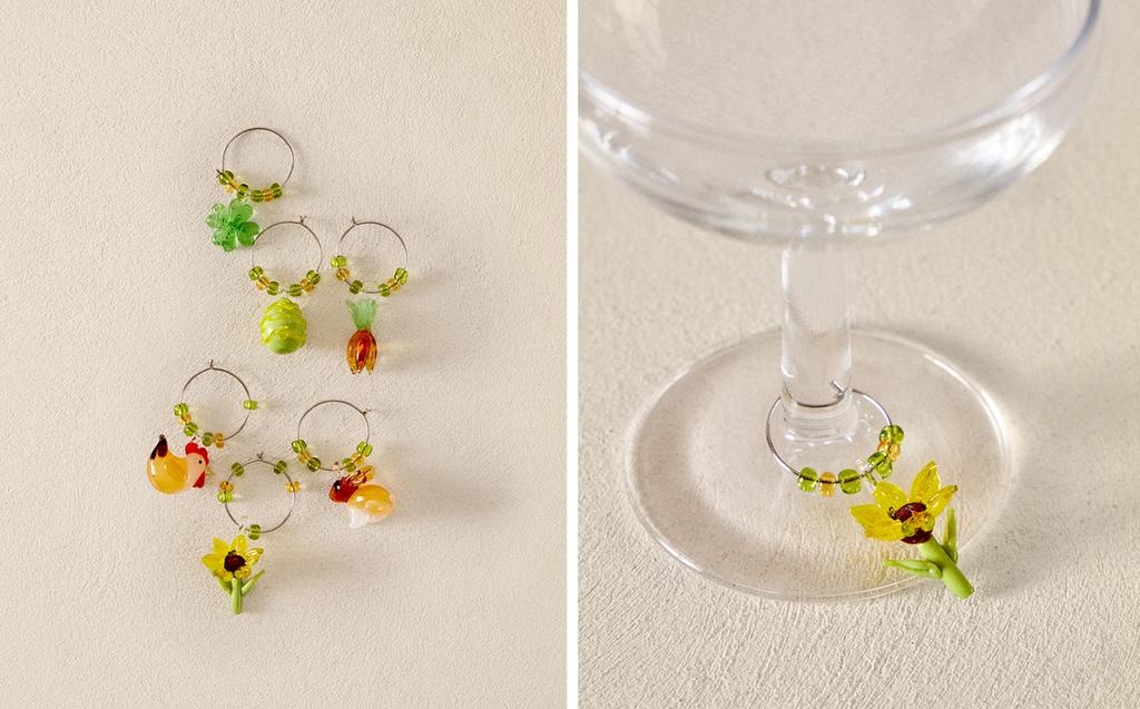 PACK OF EASTER GLASS CHARMS (PACK OF 6)