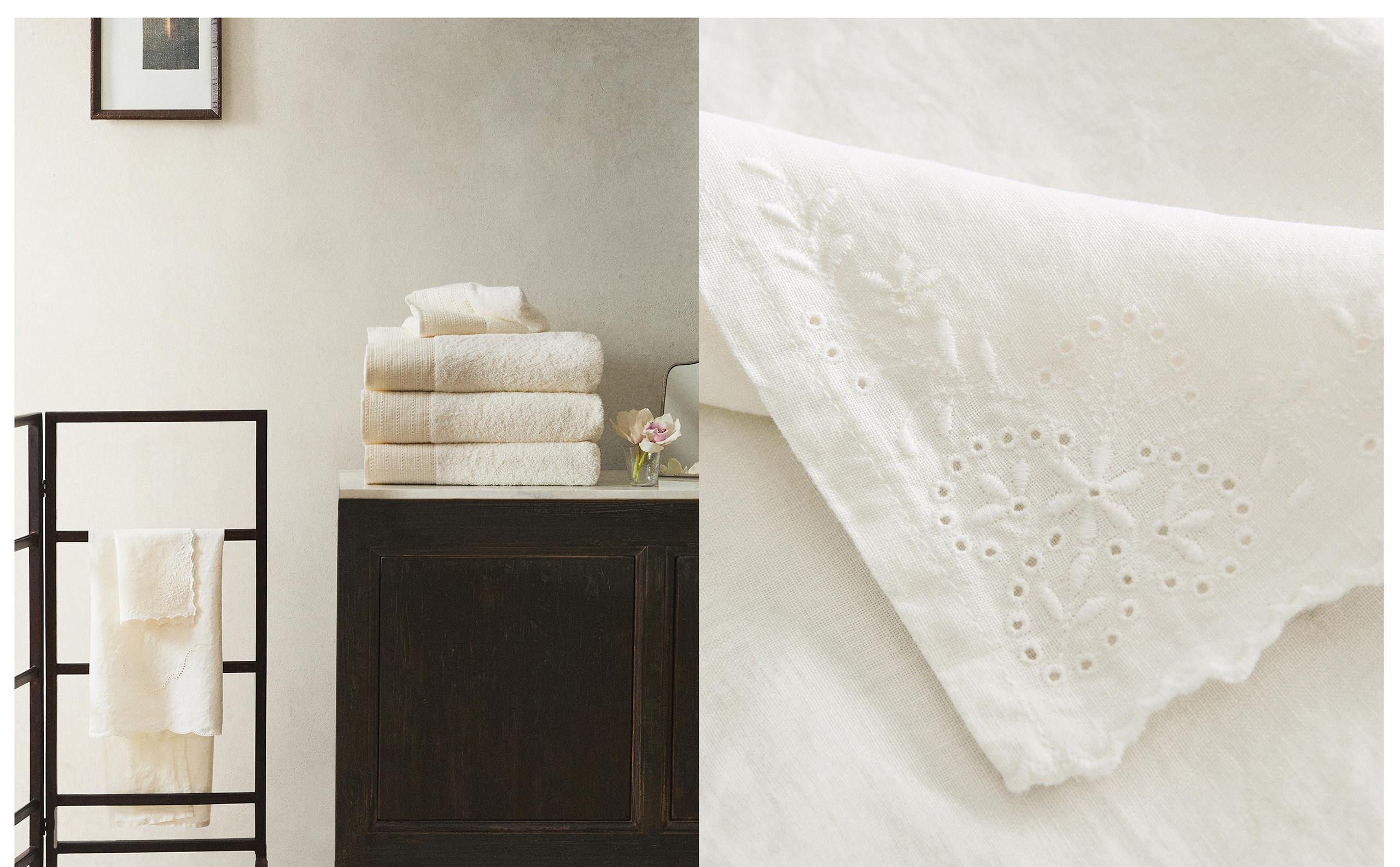 TOWEL RACK AND BATH TOWELS