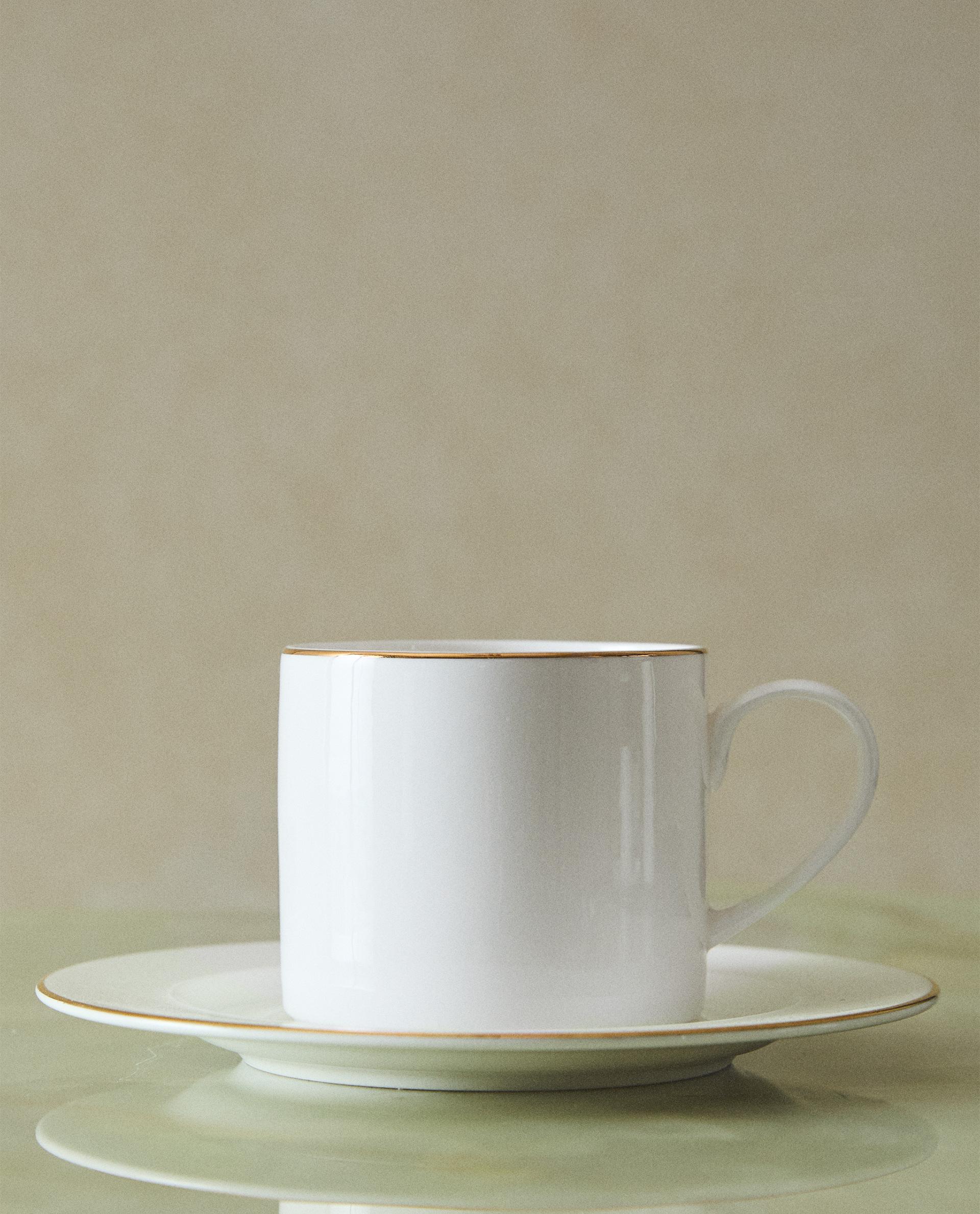 TAZA TE + PLATO LETICIA BONE CHINA FILO