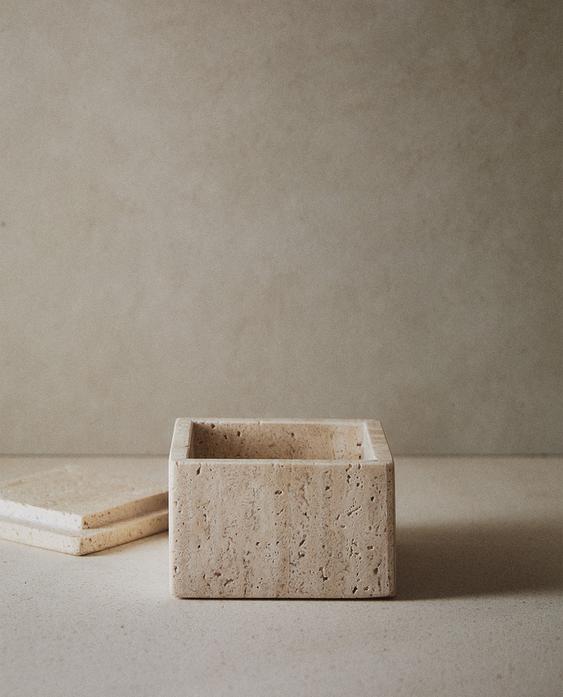 米色大理石浴室收纳盒