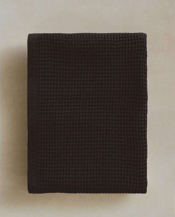 华夫格纹理棉质浴室毛巾