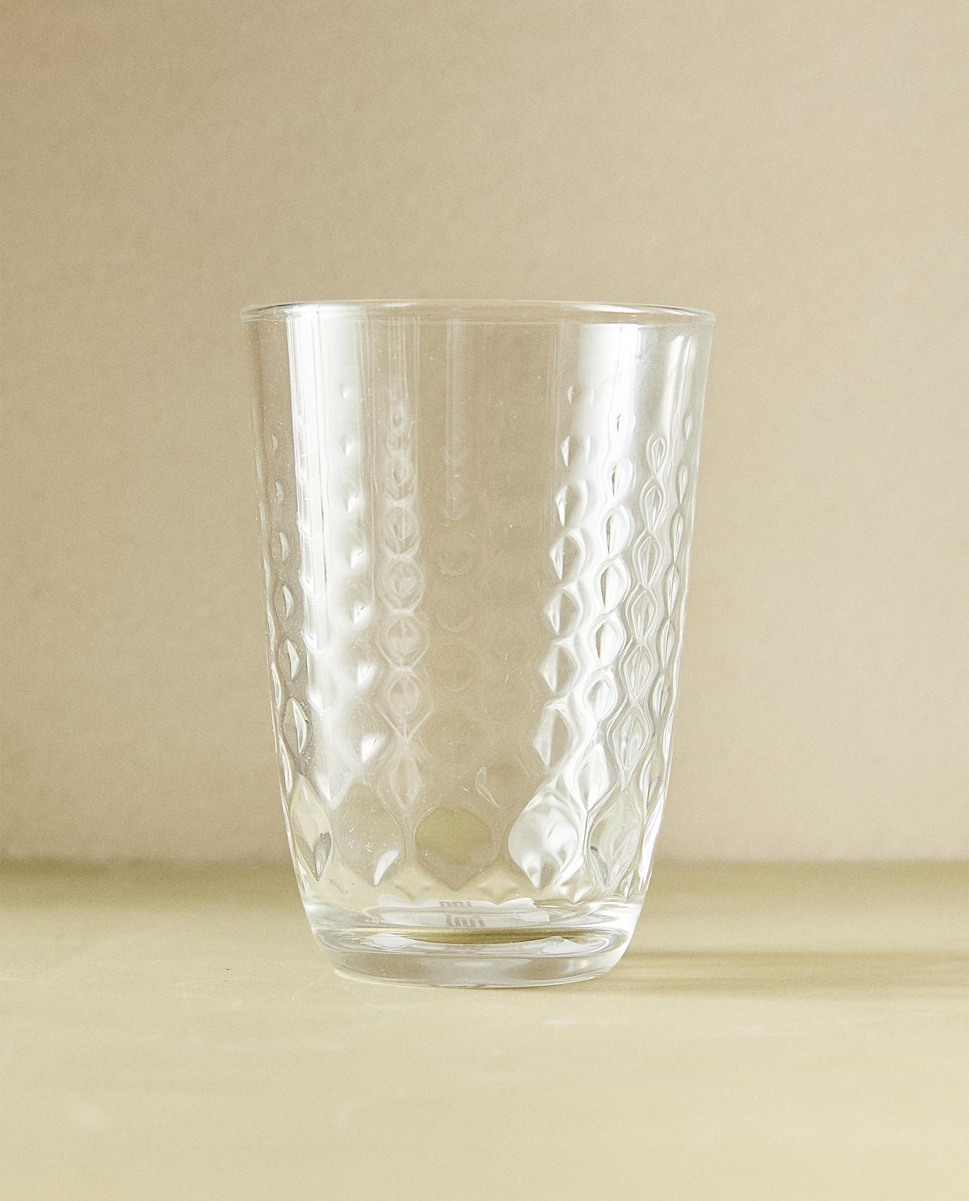 VASO VIDRIO RELIEVE RUBI