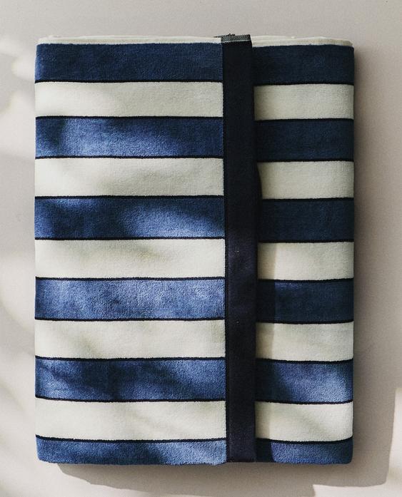 STRIPED VELOUR BEACH TOWEL STRIPED VELOUR BEACH TOWEL