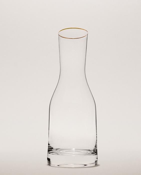 金色边缘波西米亚水晶玻璃瓶