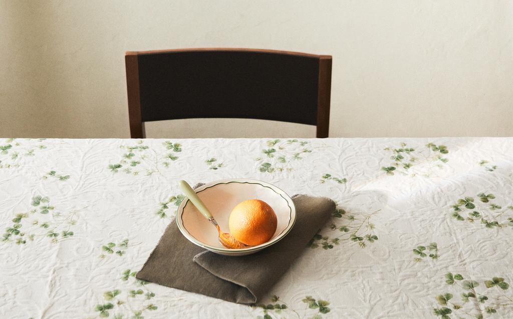 三叶草印花提花桌布