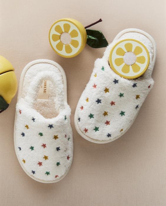 KIDS' TERRY STAR BATHROOM SLIPPERS