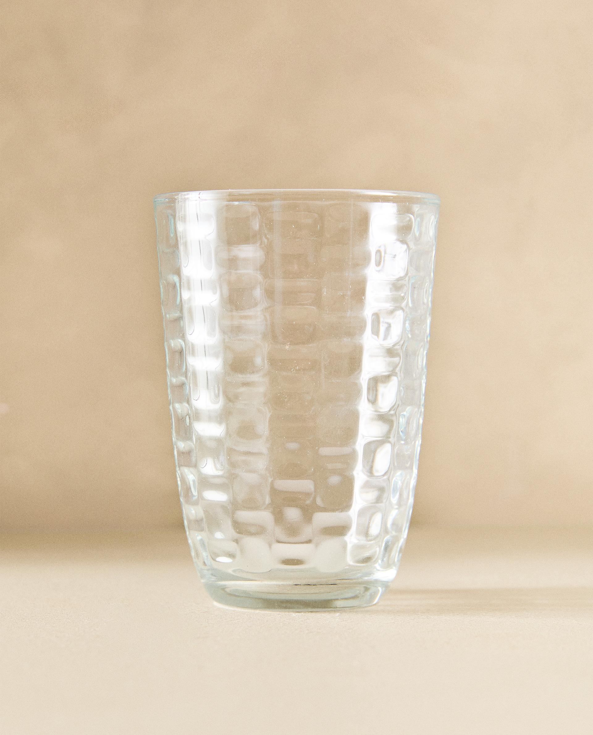 OK-[VASO REFRESCO VIDRIO RELIEVE INTERIOR CAVOUR]L6-