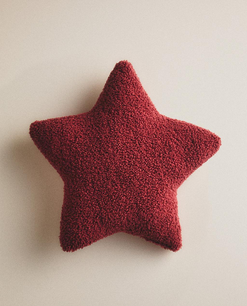 小星形人造绒毛儿童靠垫