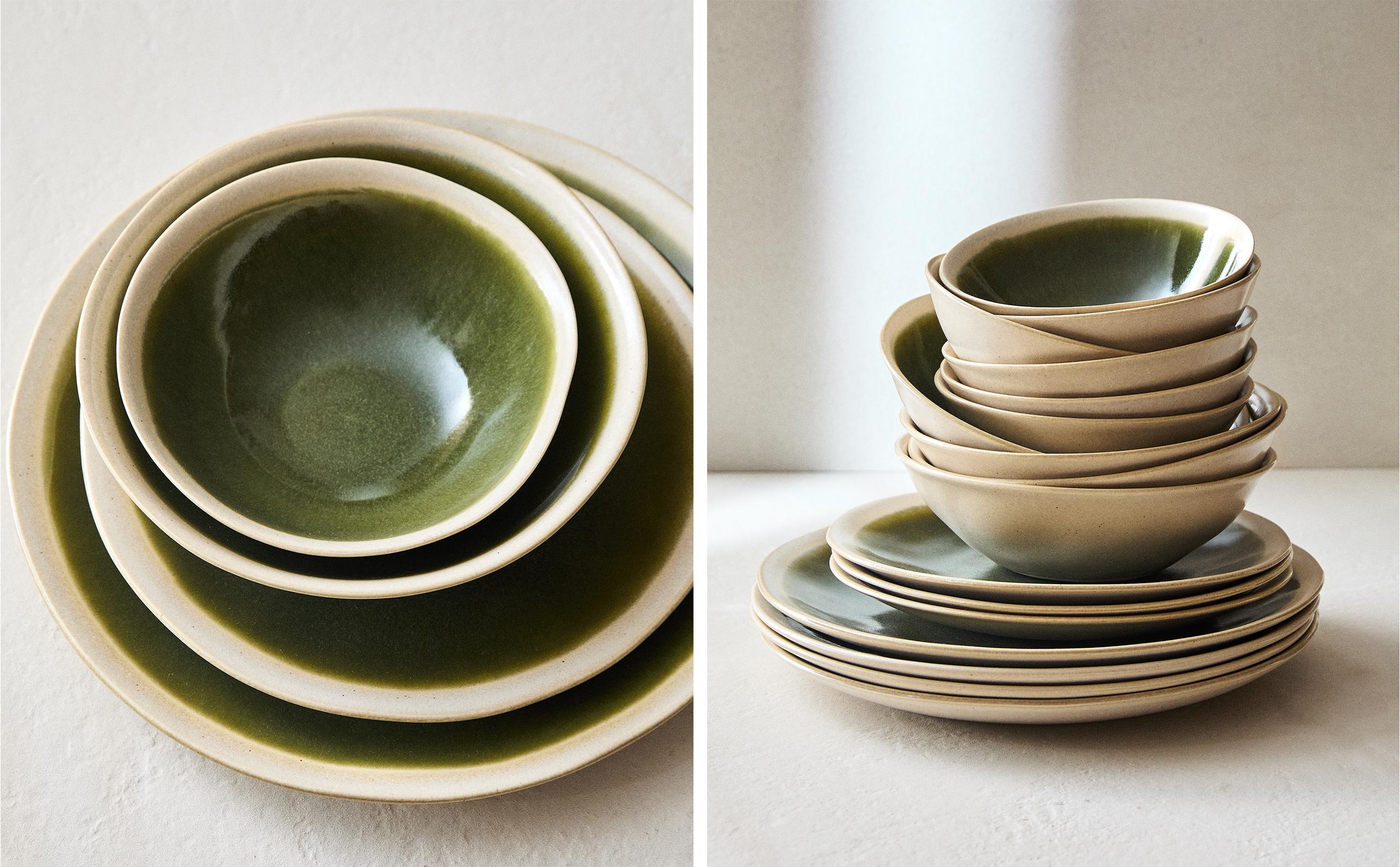 PLAIN STONEWARE DINNER SET