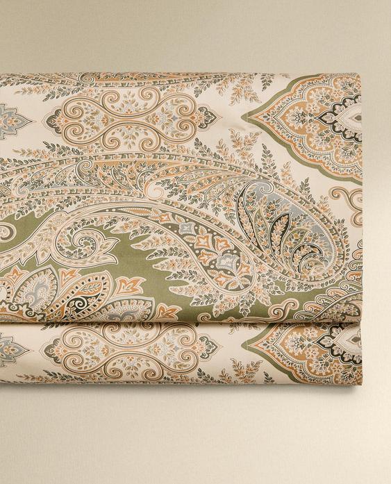 PAISLEY COTTON SATEEN FLAT SHEET (300 THREAD COUNT)