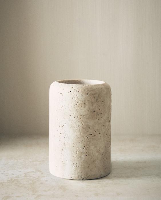 BEIGE MARBLE TOOTHBRUSH HOLDER BEIGE MARBLE TOOTHBRUSH HOLDER