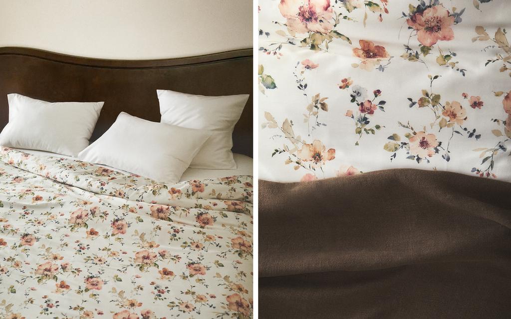 WILD FLOWERS SATEEN DUVET COVER (300 THREAD COUNT)