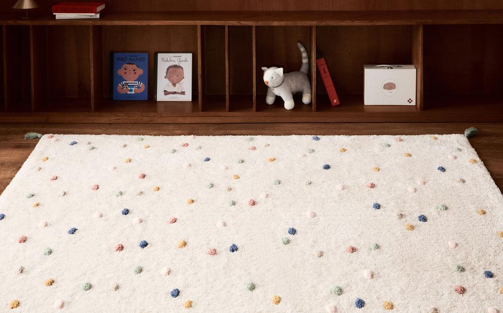 KIDS' MULTICOLOURED POLKA DOT COTTON RUG KIDS' MULTICOLOURED POLKA DOT COTTON RUG