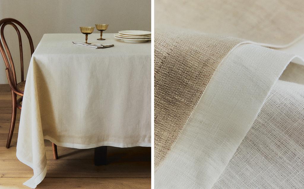 双色亚麻桌布