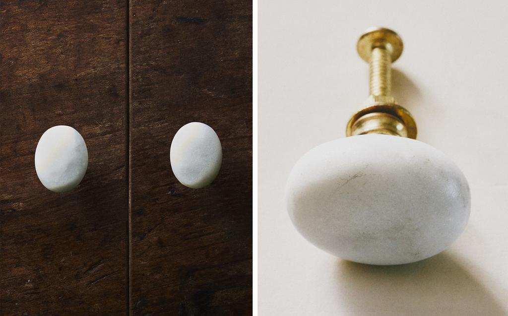 椭圆形大理石拉钮套装（2 件套装）