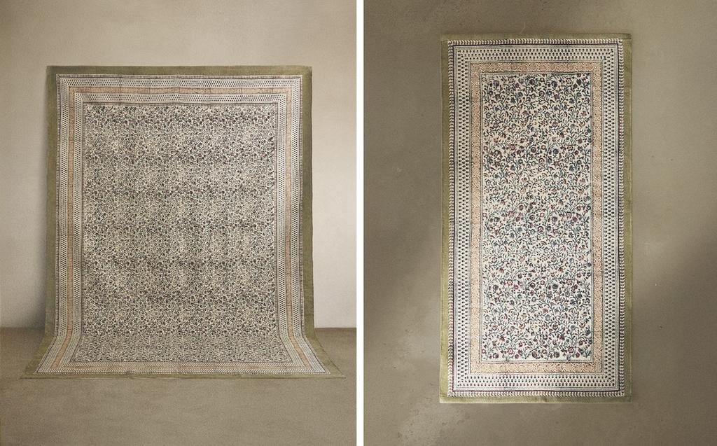 棉质雕版印花地毯