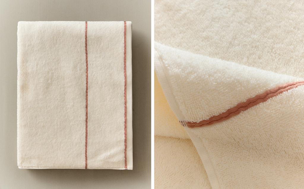 撞色滚边浴室毛巾