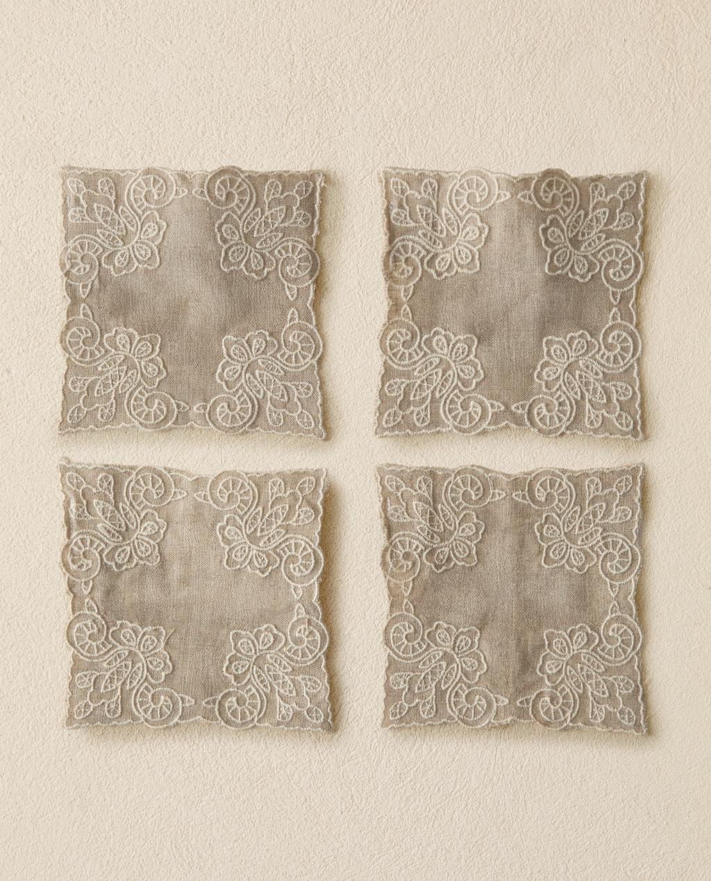 亚麻杯垫套装（4 件套）