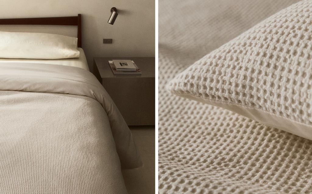 MINI WAFFLE-KNIT COTTON DUVET COVER MINI WAFFLE-KNIT COTTON DUVET COVER