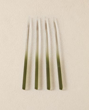 SET OF OMBRÉ GLASS CHOPSTICKS (PACK OF 4)