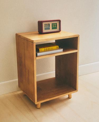 WOODEN BEDSIDE TABLE