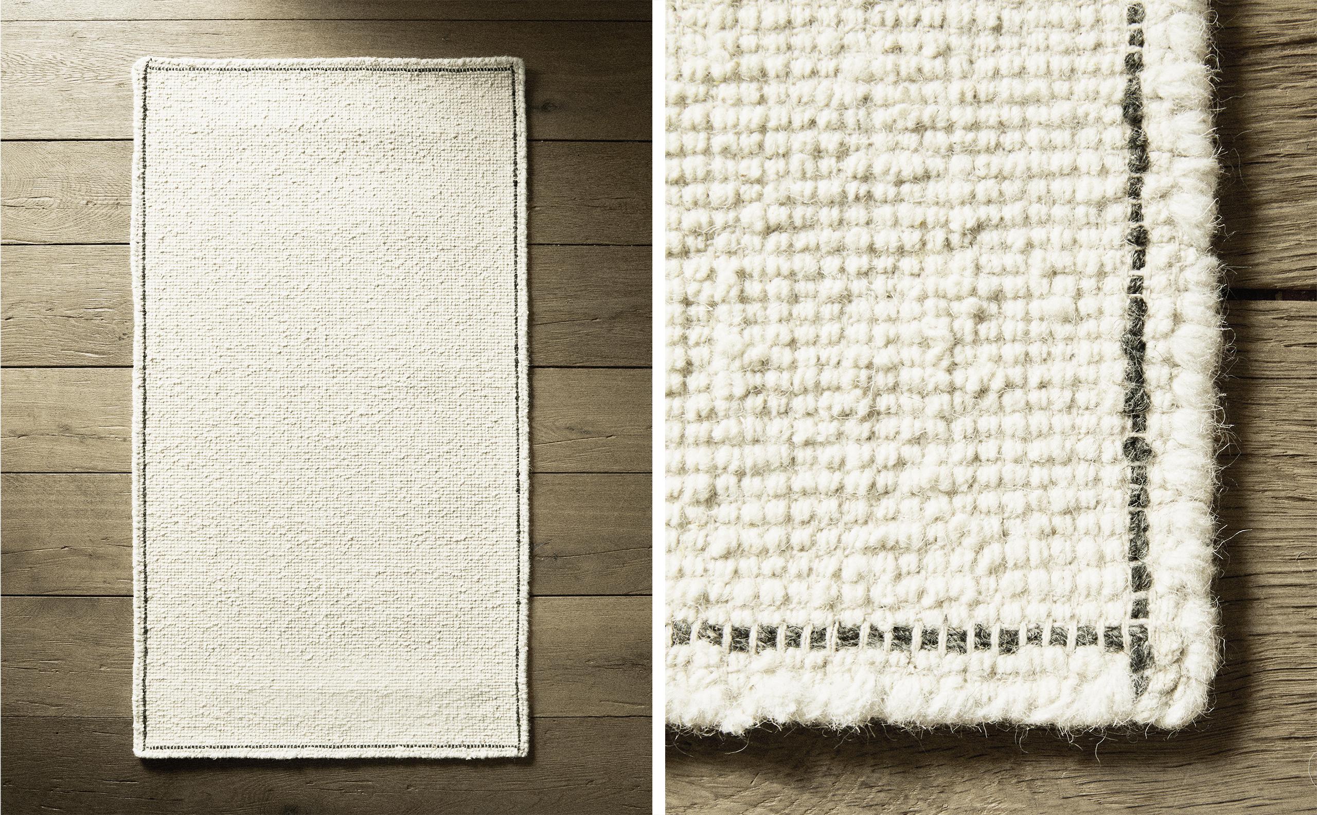 RECTANGULAR BOUCLÉ WOOL RUG